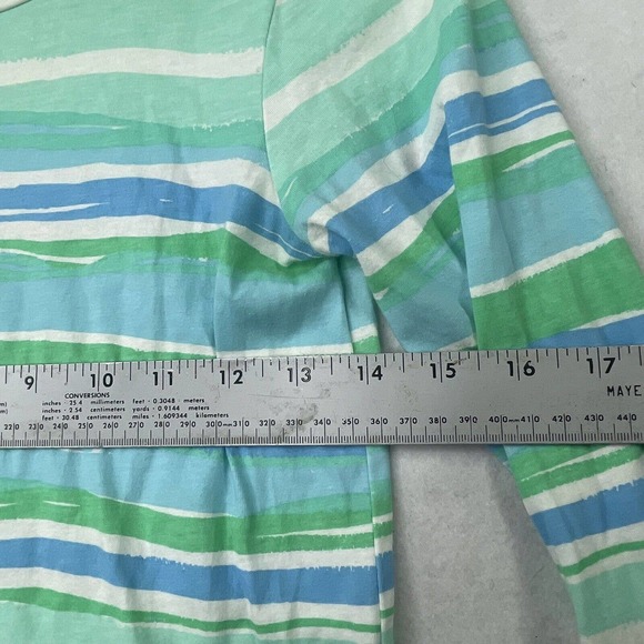 Lilly Pulitzer Sea Scape Linden 3/4 Sleeves Blue Green Striped Dress Women’s XXS - Picture 8 of 12